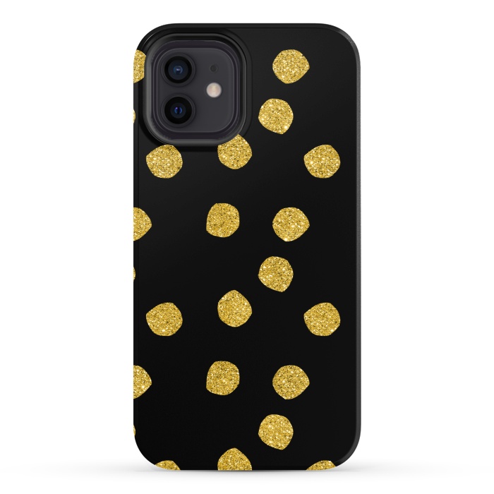 iPhone 12 StrongFit Golden Glamour Dots by Andrea Haase