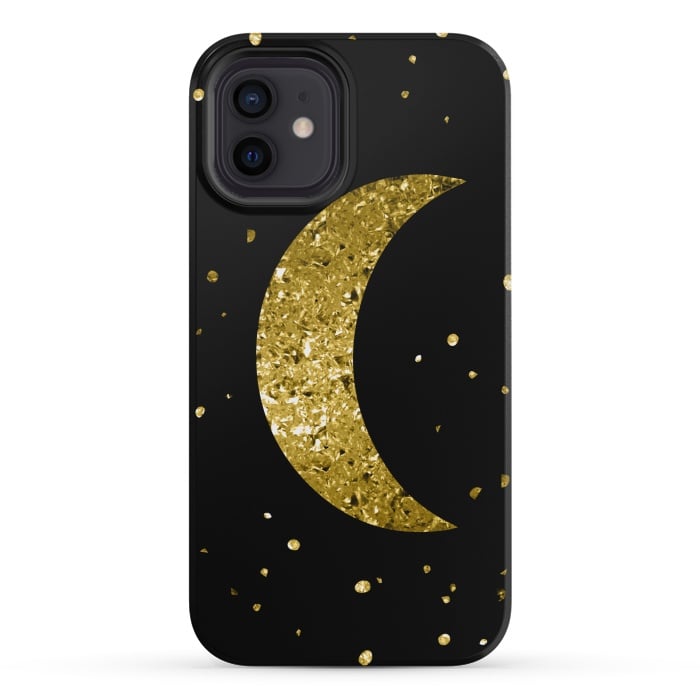 iPhone 12 mini StrongFit Sparkling Golden Moon by Andrea Haase