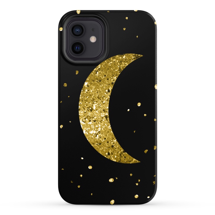 iPhone 12 StrongFit Sparkling Golden Moon by Andrea Haase