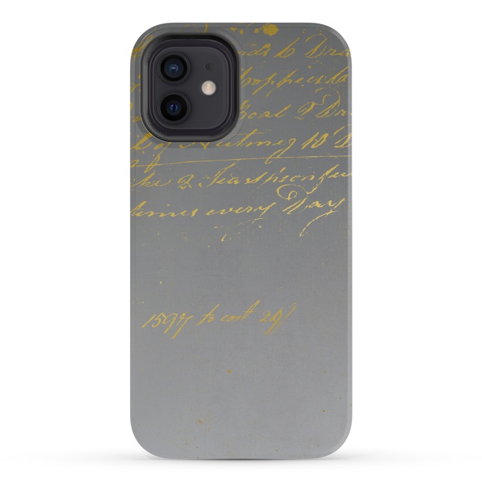 iPhone 12 mini StrongFit Golden Handwriting by Andrea Haase