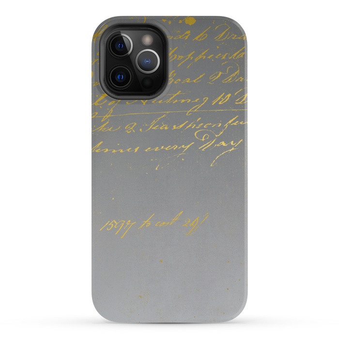 iPhone 12 Pro StrongFit Golden Handwriting by Andrea Haase