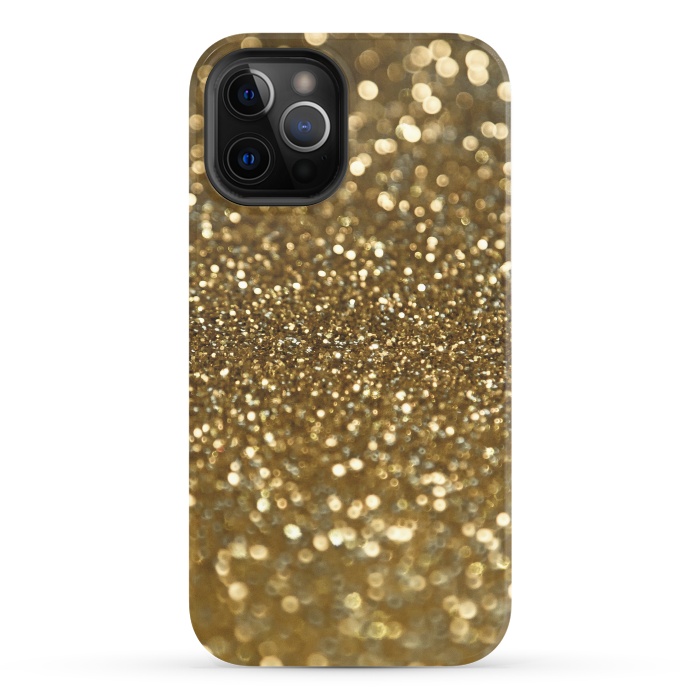 iPhone 12 Pro StrongFit Glittering Faux Gold Glitter by Andrea Haase