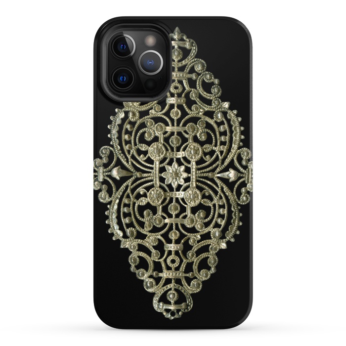 iPhone 12 Pro StrongFit Golden Ornamental Jewelry by Andrea Haase