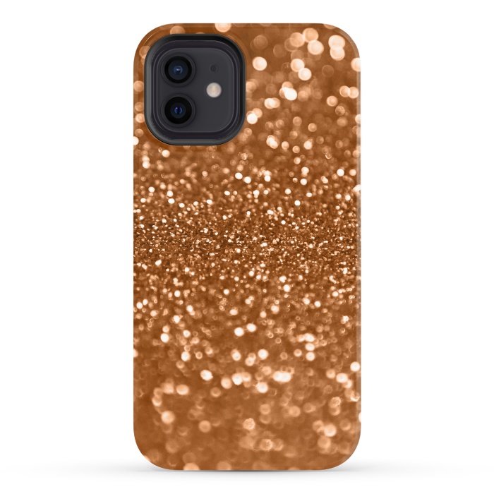 iPhone 12 StrongFit Copper Glamour Glitter 2 by Andrea Haase