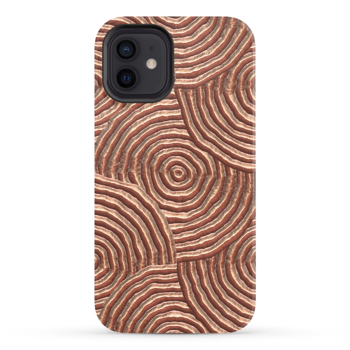iPhone 12 StrongFit Copper Circular Engravings by Andrea Haase