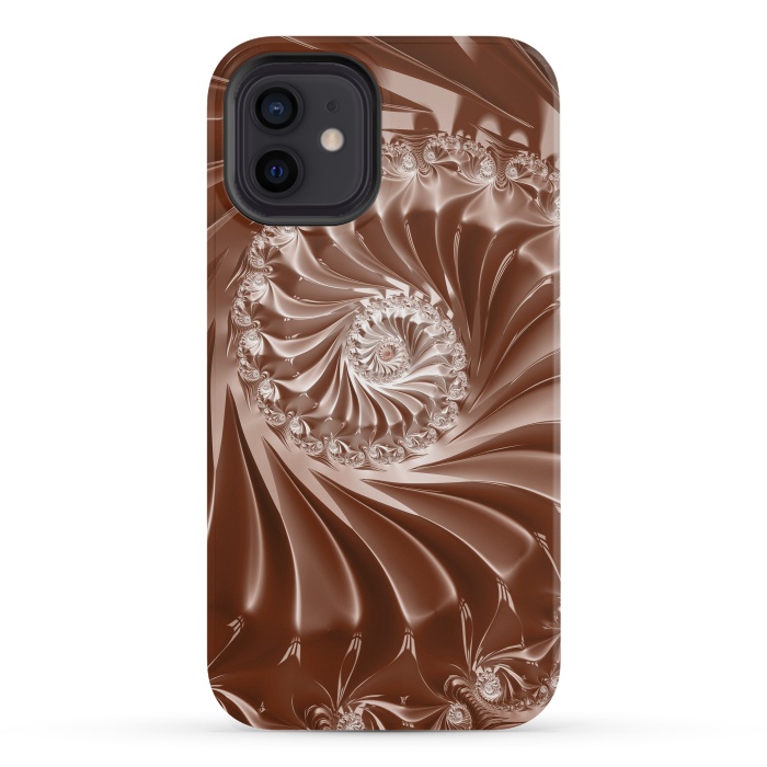 iPhone 12 mini StrongFit Elegant Copper Fractal 2 by Andrea Haase