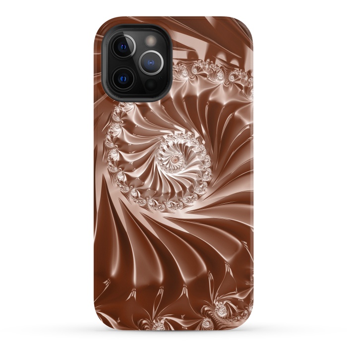 iPhone 12 Pro StrongFit Elegant Copper Fractal 2 by Andrea Haase