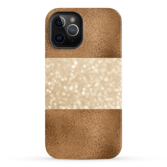 iPhone 12 Pro StrongFit Faux Glitter And Copper by Andrea Haase