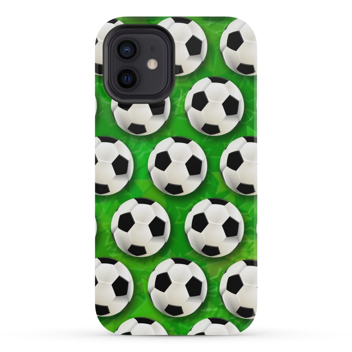 iPhone 12 mini StrongFit Soccer Ball Football Pattern by BluedarkArt