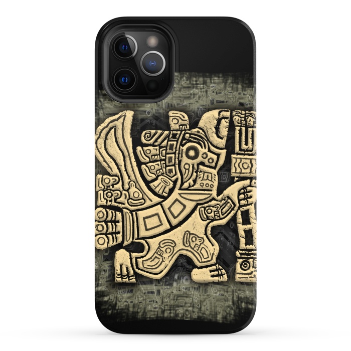 iPhone 12 Pro StrongFit Aztec Eagle Warrior by BluedarkArt