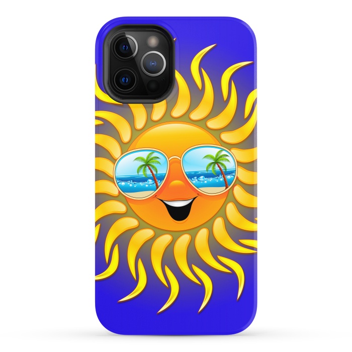 iPhone 12 Pro StrongFit Summer Sun Cartoon with Sunglasses by BluedarkArt
