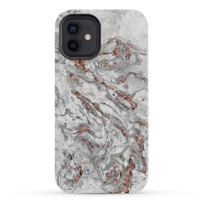 iPhone 12 mini StrongFit Marble And Copper Glamour 2 by Andrea Haase