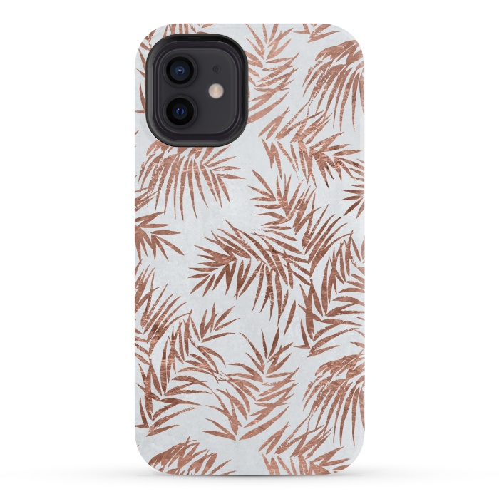 iPhone 12 StrongFit Copper Palm Leaves 2 by Andrea Haase