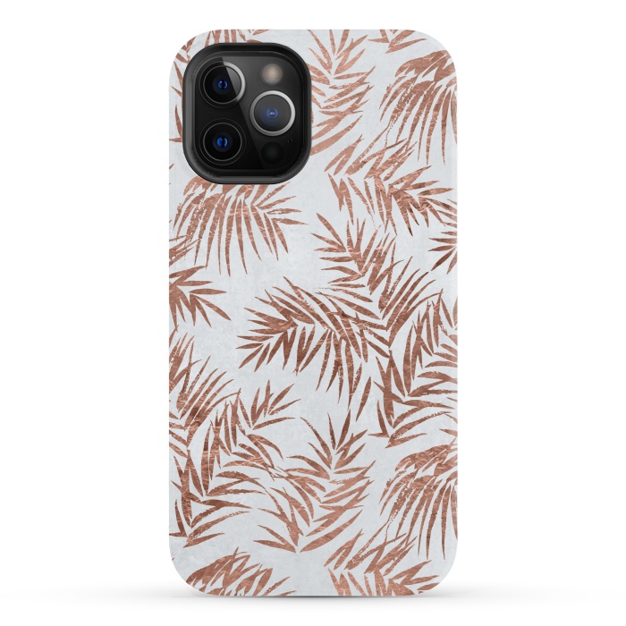 iPhone 12 Pro StrongFit Copper Palm Leaves 2 by Andrea Haase