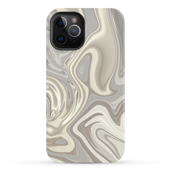 iPhone 12 Pro StrongFit Greige Glamorous Faux Marble 2 by Andrea Haase