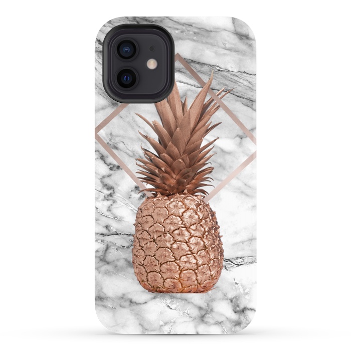iPhone 12 StrongFit Copper Pineapple Abstract Shape and Marble  by  Utart