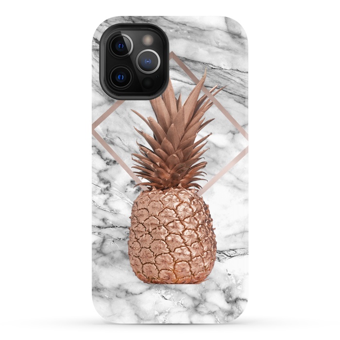 iPhone 12 Pro StrongFit Copper Pineapple Abstract Shape and Marble  by  Utart