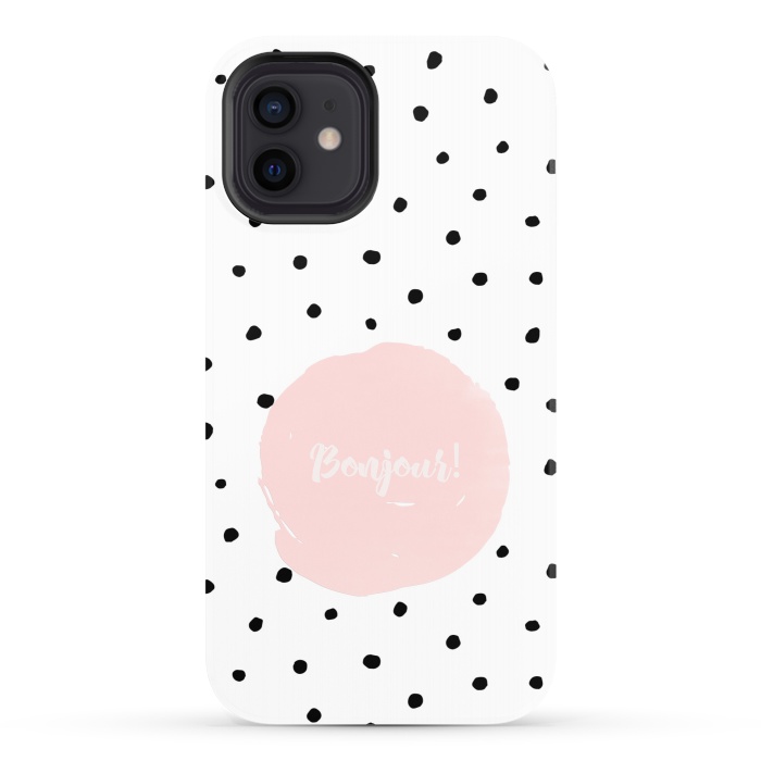 iPhone 12 StrongFit Bonjour - on polka dots  by  Utart