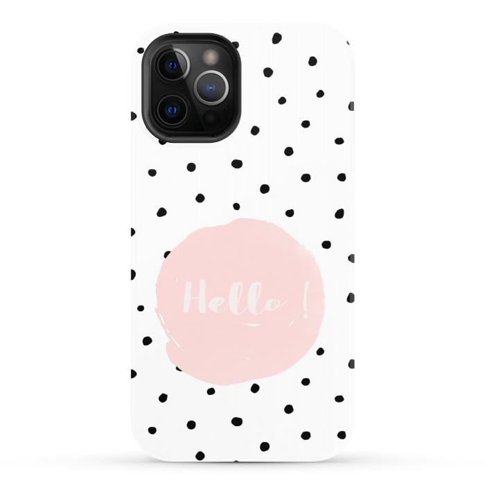 iPhone 12 Pro StrongFit Hello on polka dots  by  Utart