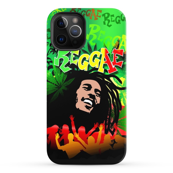 iPhone 12 Pro StrongFit Reggae RastaMan Music Colors Fun and Marijuana by BluedarkArt