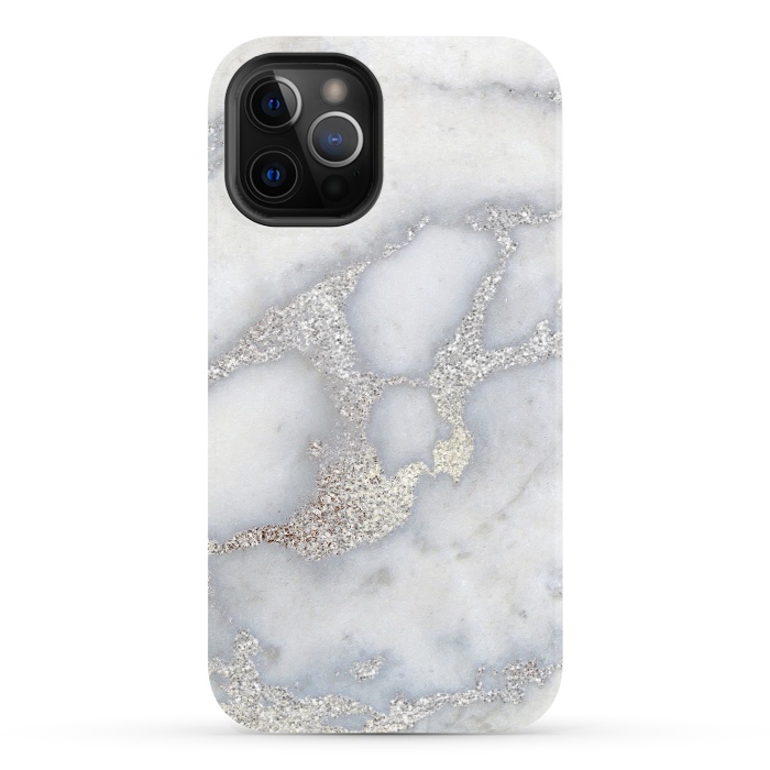 iPhone 12 Pro StrongFit Luxury Silver Metal Foil on Marble by  Utart
