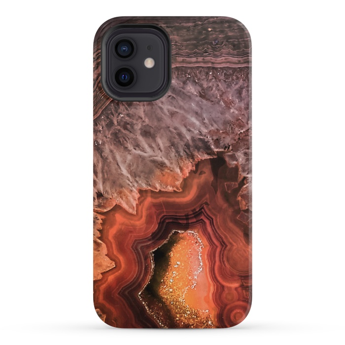 iPhone 12 mini StrongFit Copper Brown Agate by  Utart