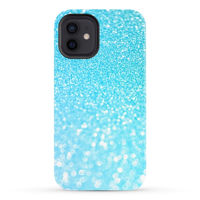 iPhone 12 StrongFit Sky Blue Faux Glitter by  Utart