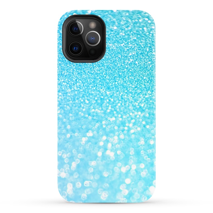 iPhone 12 Pro StrongFit Sky Blue Faux Glitter by  Utart
