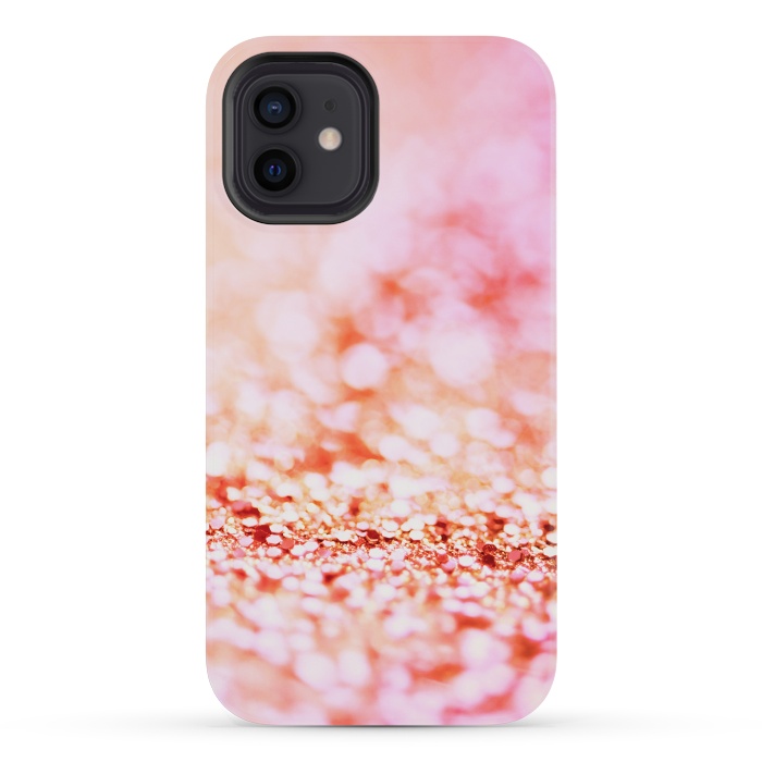 iPhone 12 mini StrongFit Sunny pink faux glitter by  Utart