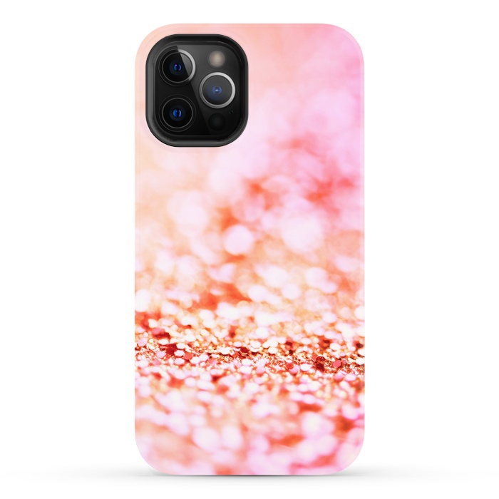 iPhone 12 Pro StrongFit Sunny pink faux glitter by  Utart