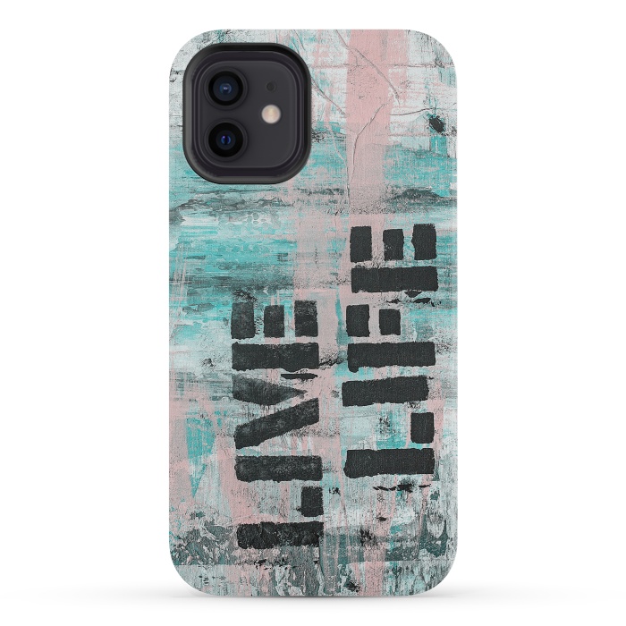 iPhone 12 mini StrongFit Live Life Pastel Grafitti by Andrea Haase