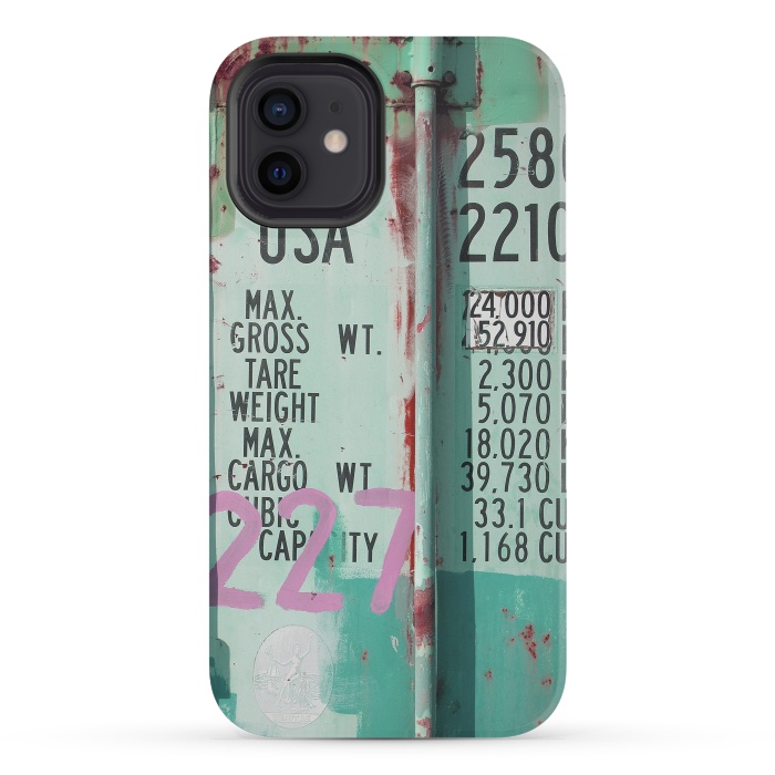 iPhone 12 mini StrongFit Turquoise Grafitti Container by Andrea Haase