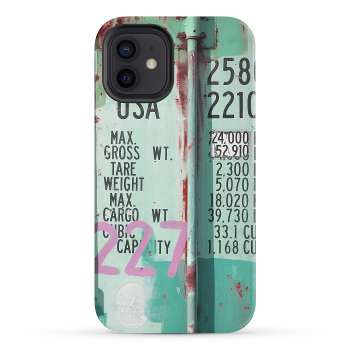 iPhone 12 StrongFit Turquoise Grafitti Container by Andrea Haase