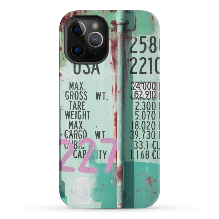 iPhone 12 Pro StrongFit Turquoise Grafitti Container by Andrea Haase