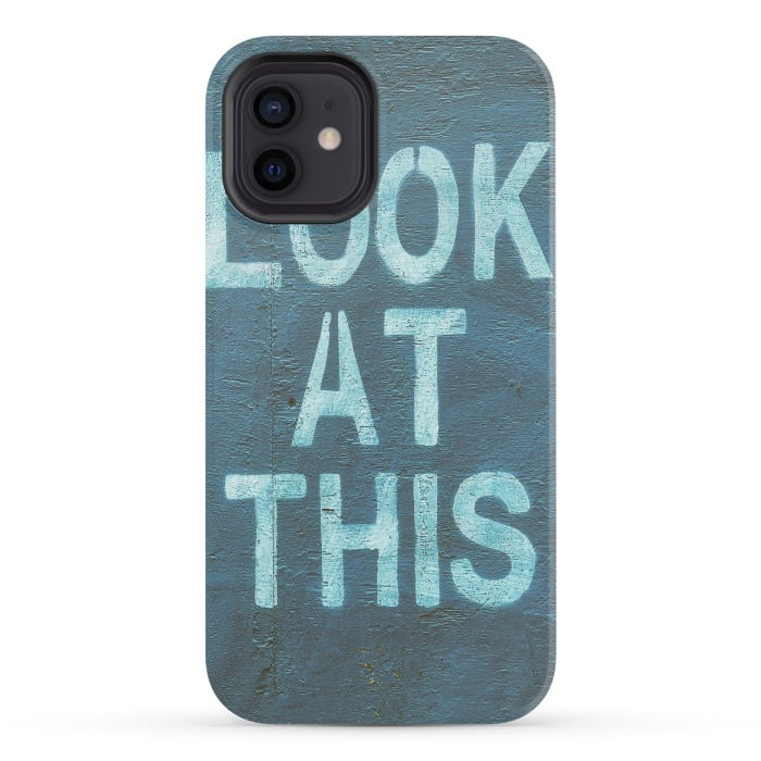 iPhone 12 mini StrongFit Look At This Teal Urban Art by Andrea Haase