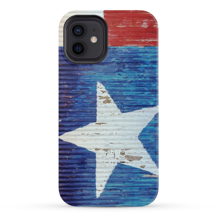 iPhone 12 mini StrongFit Texas Flag On Distressed Metal by Andrea Haase