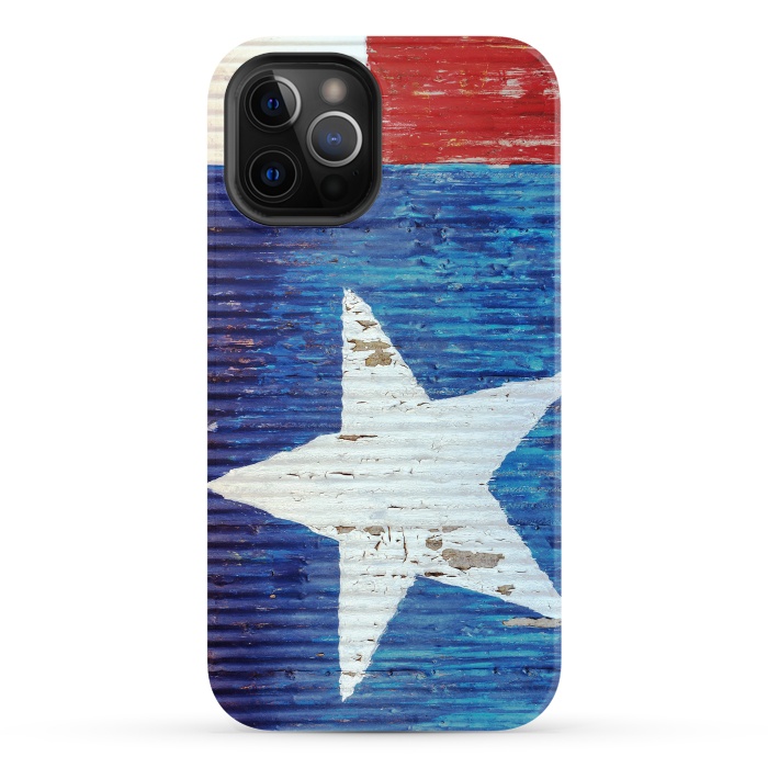 iPhone 12 Pro StrongFit Texas Flag On Distressed Metal by Andrea Haase