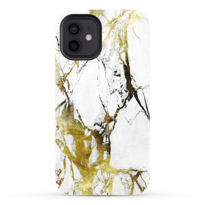 iPhone 12 StrongFit Gold-White Marble Impress by ''CVogiatzi.