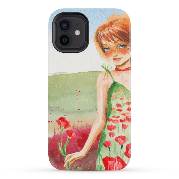 iPhone 12 mini StrongFit Summer Girl in Poppy field by  Utart