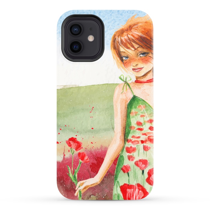 iPhone 12 StrongFit Summer Girl in Poppy field by  Utart