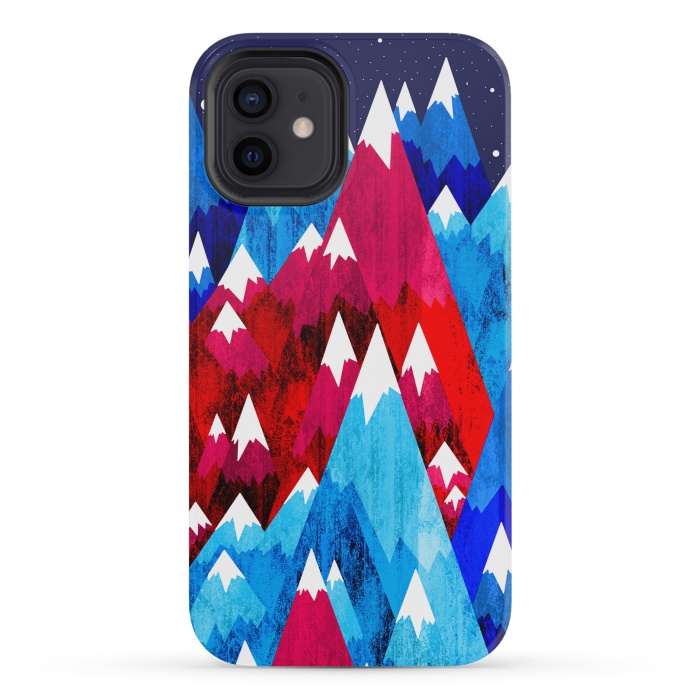 iPhone 12 mini StrongFit Blue Peak Mountains by Steve Wade (Swade)