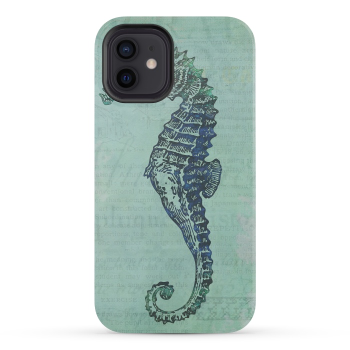 iPhone 12 mini StrongFit Vintage Seahorse 2 by Andrea Haase