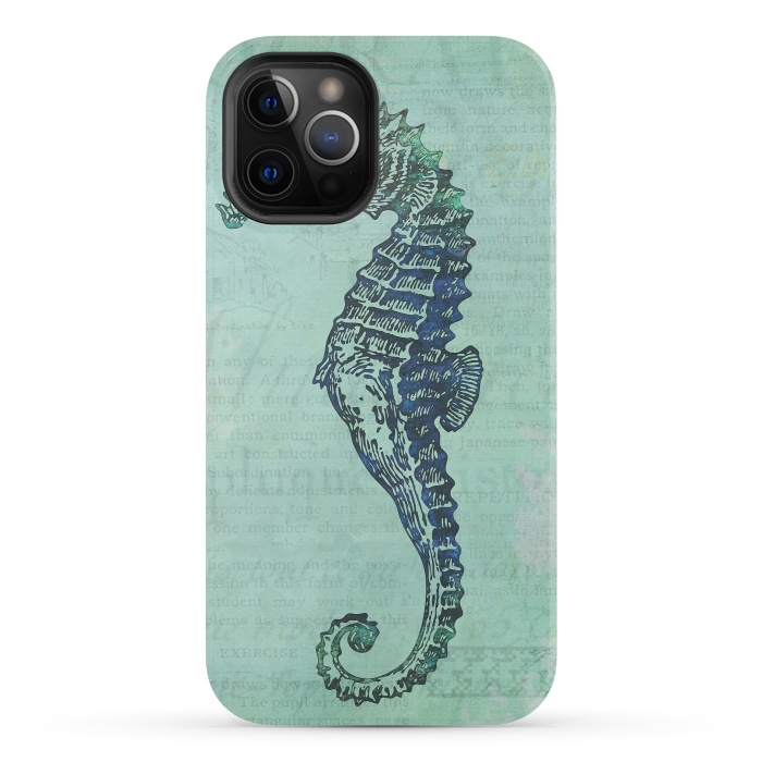 iPhone 12 Pro StrongFit Vintage Seahorse 2 by Andrea Haase