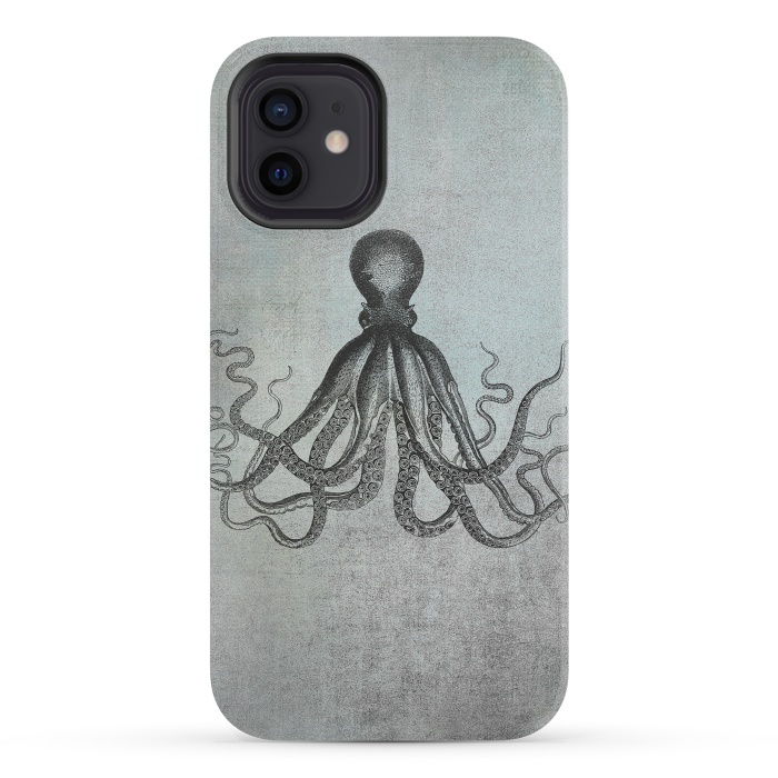 iPhone 12 mini StrongFit Octopus Vintage Art by Andrea Haase