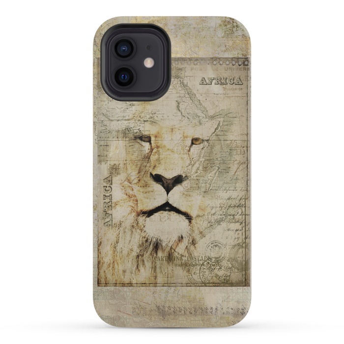 iPhone 12 mini StrongFit Lion King Of Africa Collage by Andrea Haase