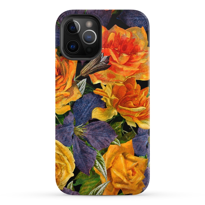iPhone 12 Pro StrongFit Clematis and Yellow Vintage Roses by  Utart