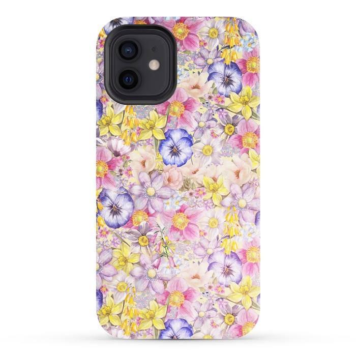 iPhone 12 StrongFit Lovely Spring Pansy Pattern by  Utart