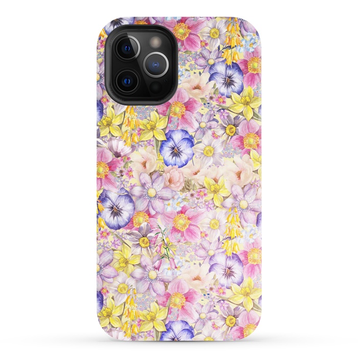 iPhone 12 Pro StrongFit Lovely Spring Pansy Pattern by  Utart