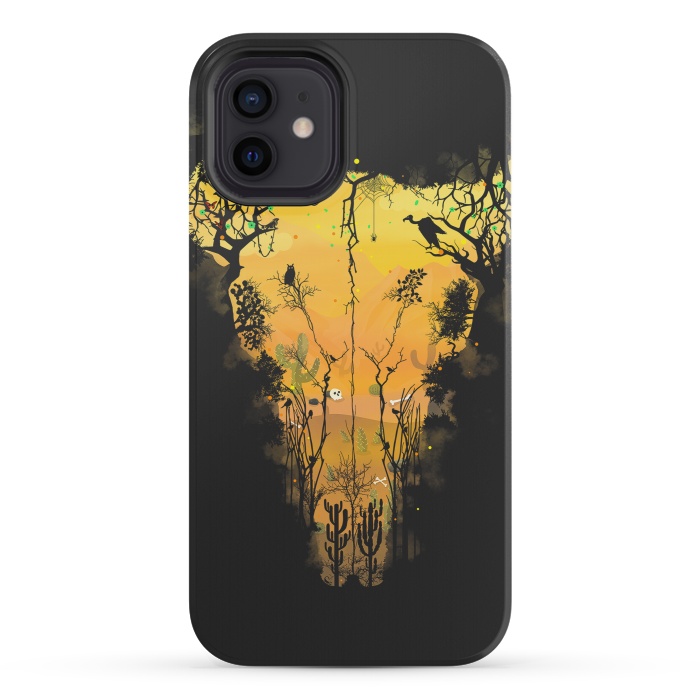 iPhone 12 mini StrongFit Dark Desert Cow Skull by Sitchko