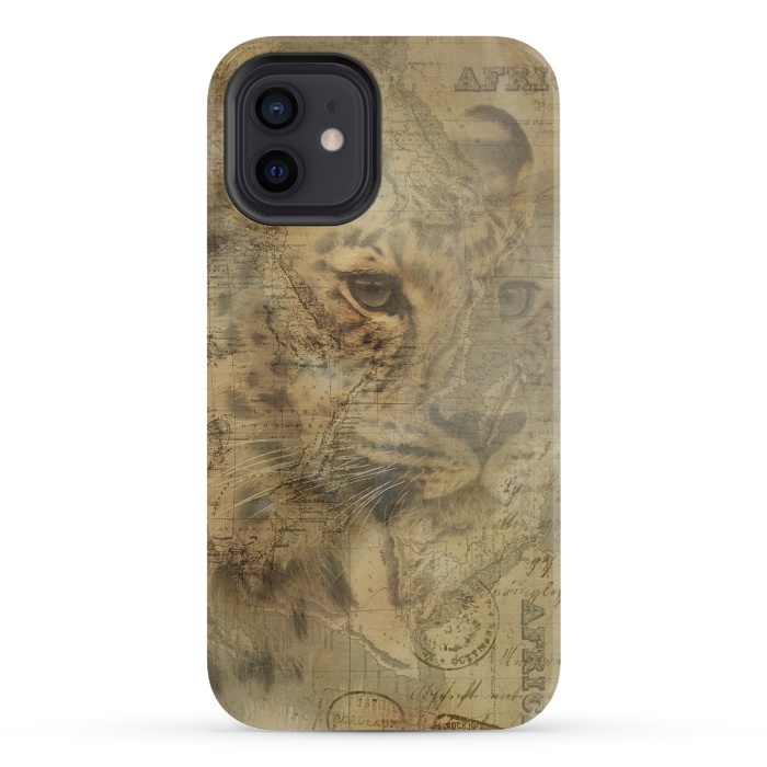 iPhone 12 mini StrongFit Cheetah Vintage Style by Andrea Haase